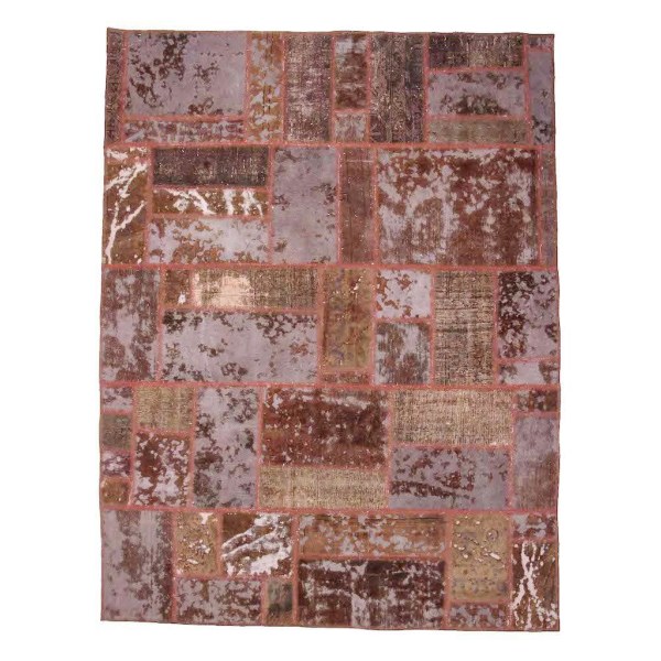 Handknuten Orientaliskt Patchworkmatta Ull/Garn 175x229cm Brun