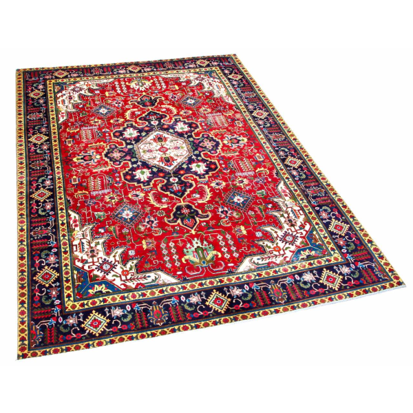 Handknuten Orientaliskt Patinamatta Tabriz 236x338cm Röd