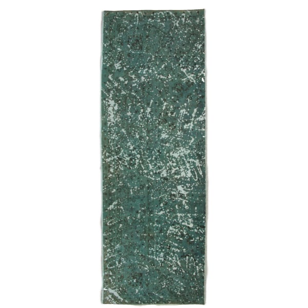 Handknuten Orientaliskt Vintagematta Tabriz Ull 100x290cm Grön