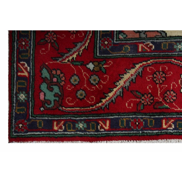 Handknuten Original Orientaliskt Vintagematta Tabriz 233x337cm Röd