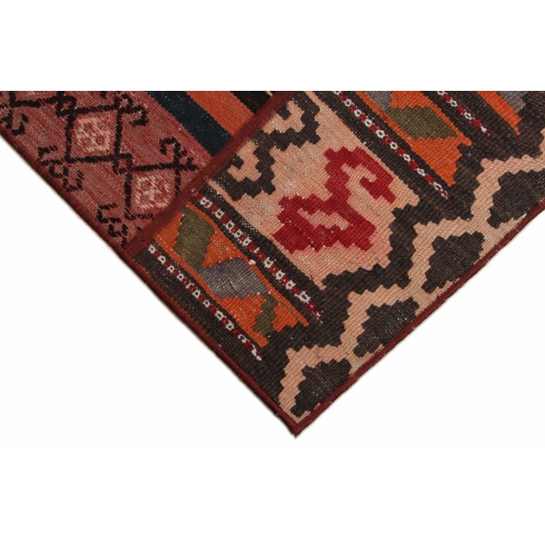 Handknuten Orientaliskt Kelim Patchworkmatta Shiraz/Azerbajdzjan Röd
