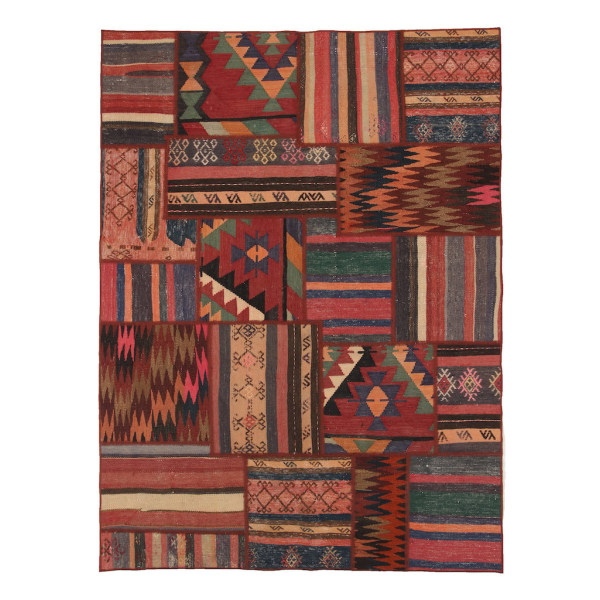 Handknuten Orientaliskt Patchworkmatta Shiraz/Azerbajdzjan 150x2 Röd
