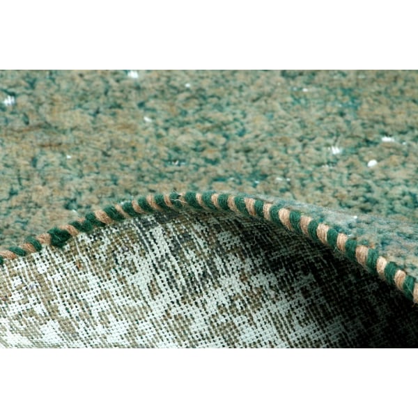 Handknuten Orientaliskt Vintagematta Tabriz Ull 205x218cm Grön