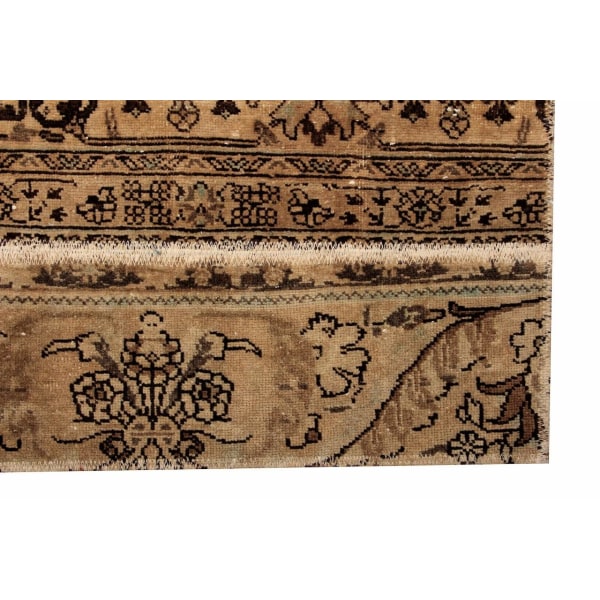 Handknuten Orientaliskt Patchworkmatta Ull/Garn 193x270cm Brun