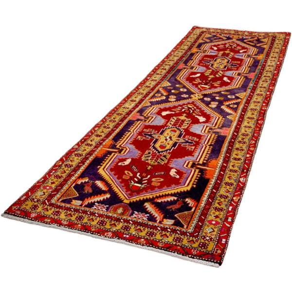 Handknuten Orientaliskt Patinamatta Ardebil 102x312cm Röd