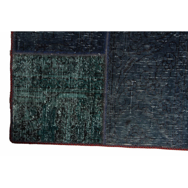 Handknuten Orientaliskt Patchworkmatta Ull/Garn 181x241cm Blå