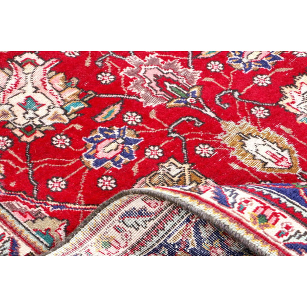 Handknuten Original Orientaliskt Vintagematta Tabriz 243x294cm Röd