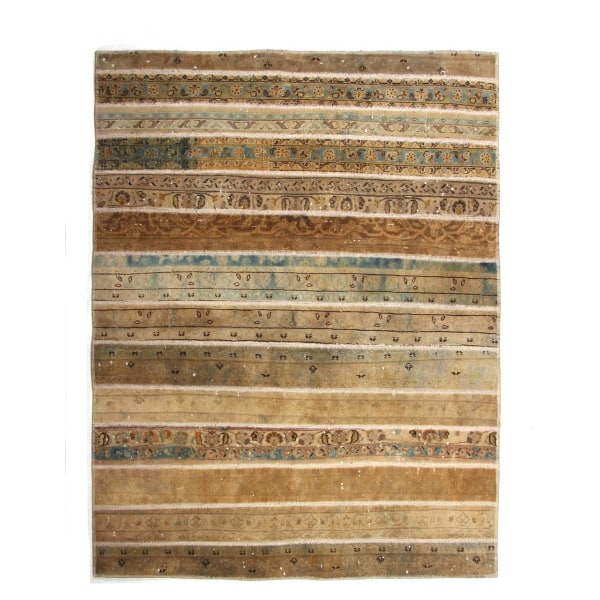 Handknuten Orientaliskt Patchworkmatta Ull/Garn 152x198cm Brun