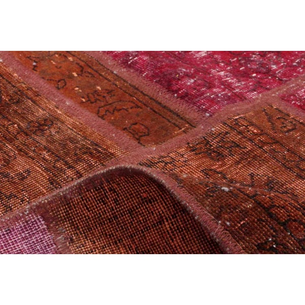 Handknuten Orientaliskt Patchworkmatta 168x237cm Röd