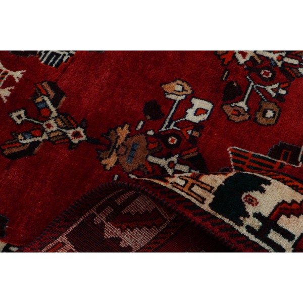 Handknuten Orientaliskt Patinamatta Shiraz 118x177cm Röd