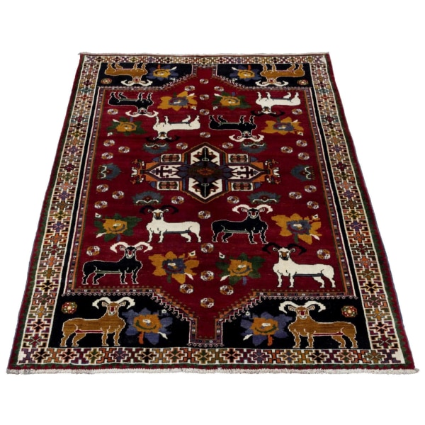 Handknuten Orientaliskt Patinamatta Shiraz 160x249cm Röd