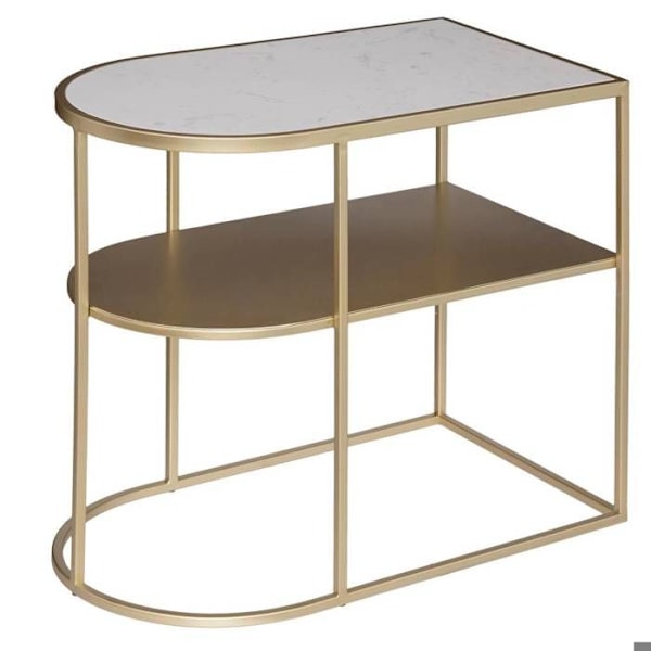 Sidoffbord "Paige" - metall och marmor - guld - Guld - Atmosphera inredningsdesigner gyllene