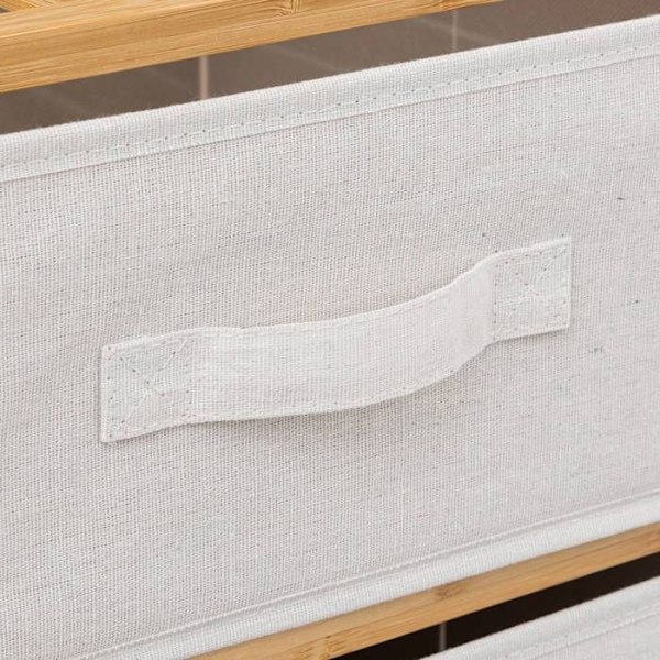 5five - reol med 5 "tidy box" kurve i brunt bambus kastanj