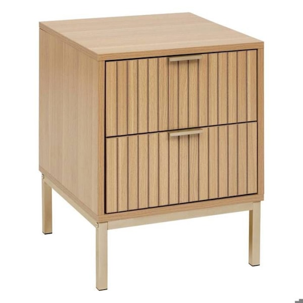 5five - sängbord "tasso" 2 lådor Beige