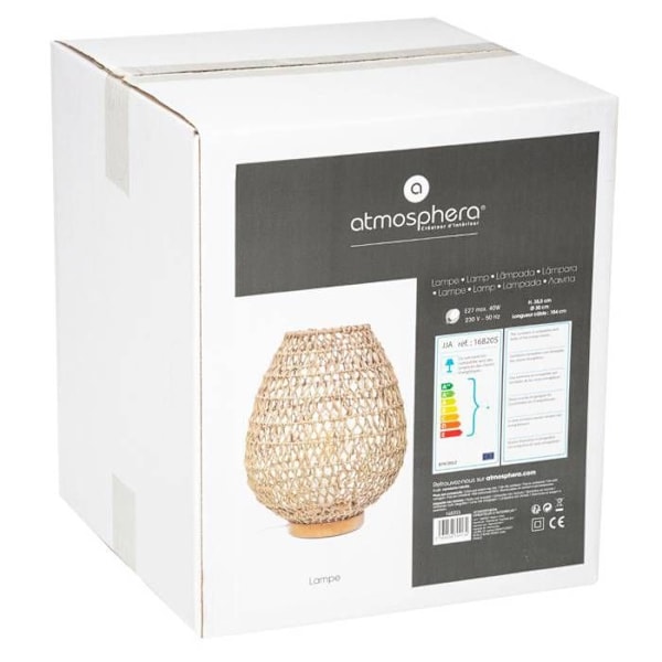 "Etel" lampa - metall & papper H36 cm - Beige - Atmosphera inredningsarkitekt Beige