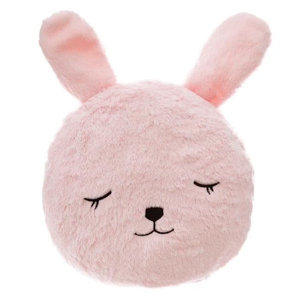 Cushion - ATMOSPHERA - Rabbit Fur - Round - 27 cm - Polyester - Pink Rosa