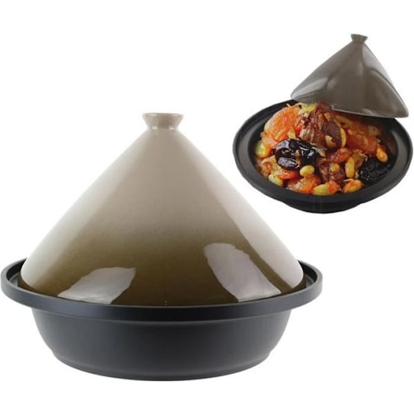 Tajine Alla Hällar inklusive Induktion - Induktion Tagine Skål 30 cm Svart bas - Taupe lock