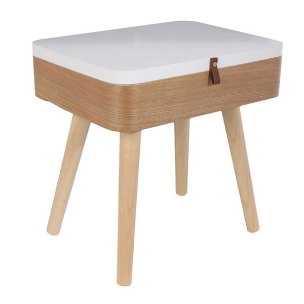 Sängbord i trä med förvaring - Elin - 40 x 30,5 x 54 cm 85,90 cm Beige