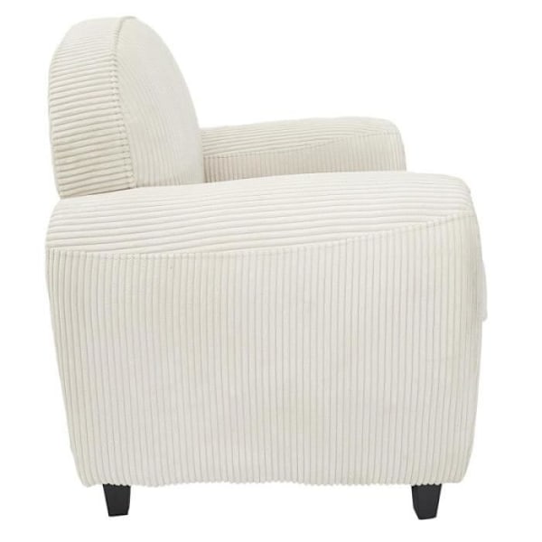 Fauteuil Club Côtelé "Scott" 89cm Beige