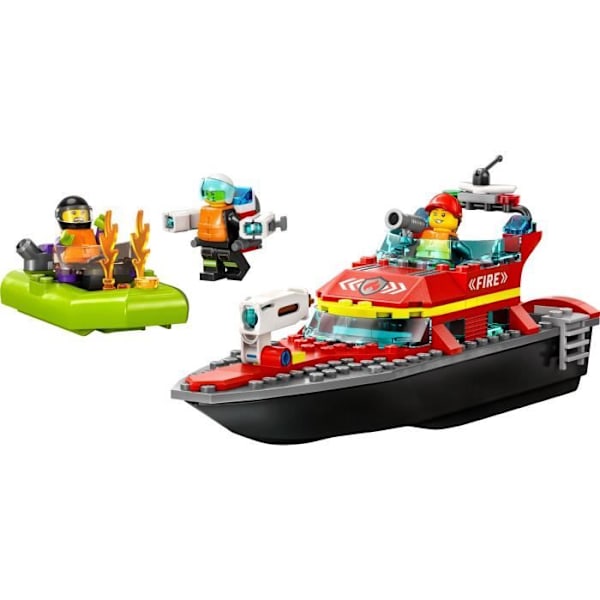 LEGO® City 60373 brandräddningsbåt, flytande leksak, jetpack och minifigurer Flerfärgad