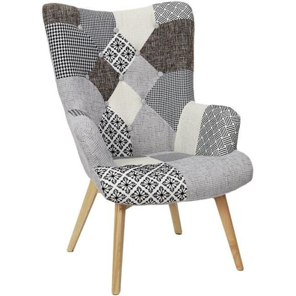 Fauteuil Helsinki Patchwork Grå Home Deco Factory Grå