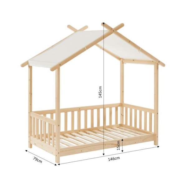 Seng Barn Telt Stjerner Beige 70x140 Inkluderet Sengebund - Laïba Kids Beige