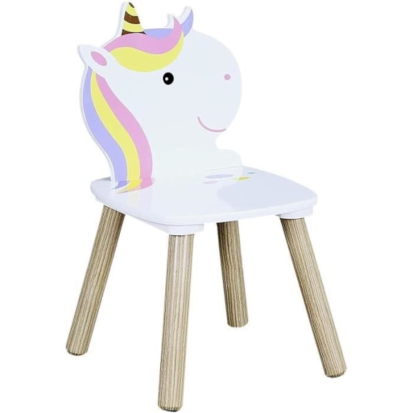 Tabell och 2 barnstolar Enhörning Lily Vit