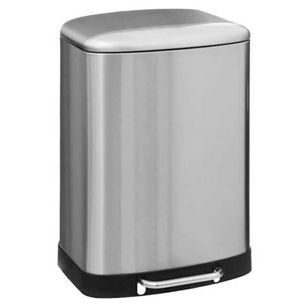 5five - metal pedal bin 50l "ariane" stainless steel Grå