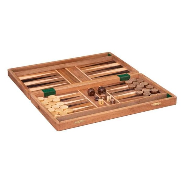 Backgammon-peli - puu 36x40 - 5 cm - Monivärinen - Atmosphera sisustussuunnittelija kastanj