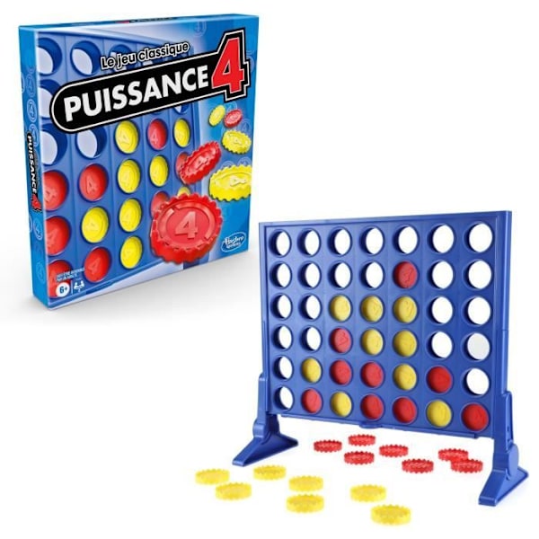 Power 4, Det klassiske spil, Strategibrætspil, 2 spillere fra 6 år og opefter, Hasbro Gaming