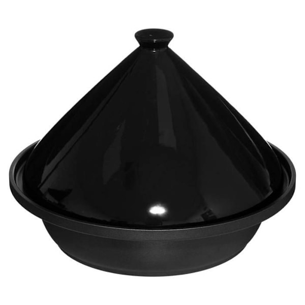 Tajine - Femig - 30cm - Keramik - Låg inkluderet - Blød madlavning Svart