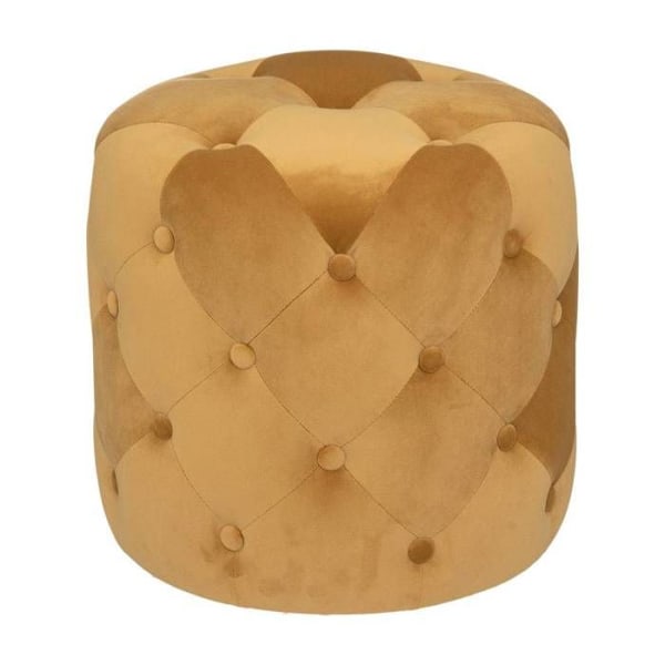 Pouf "Adriana" - sammets - gul ockra - Ocre - Atmosphera inredningsskapare