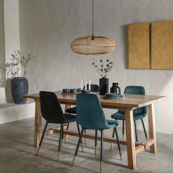 Velourstol - AC-DÉCO - Tyka - Sort - Moderne skandinavisk stil - Gyldne ben Svart och guld