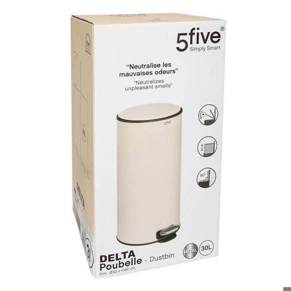 5five - soptunna "delta" 30l metall lera Gul