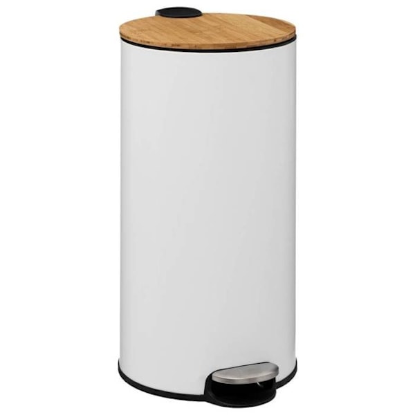 5five - 30l bambu lock bin "modern färg" vit Grå