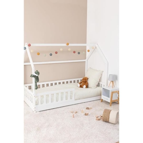 Lit cabane - Laïba Kids - Oasis Blanc - 90x190 cm - Madras inkluderet - 1 plads Vit