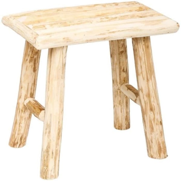 Atmosphera Pouf Tabouret - Ren naturstil - Farve Ubehandlet træ356