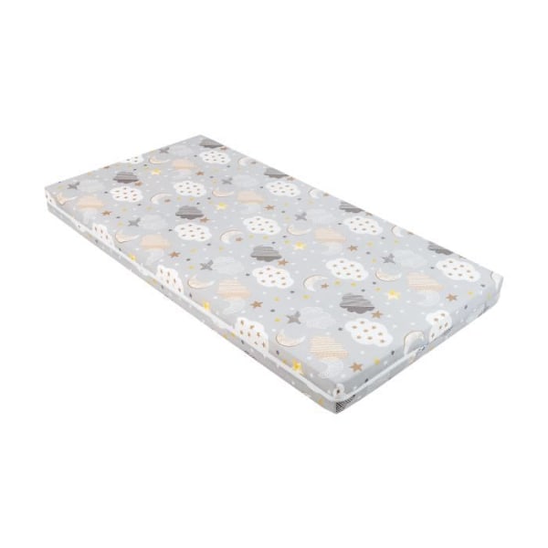 Kikkaboo Lastenpatja Fantasia Plus 140 x 70 x 8 cm irrotettava päällinen [vaaleanharmaa] ljusgrått