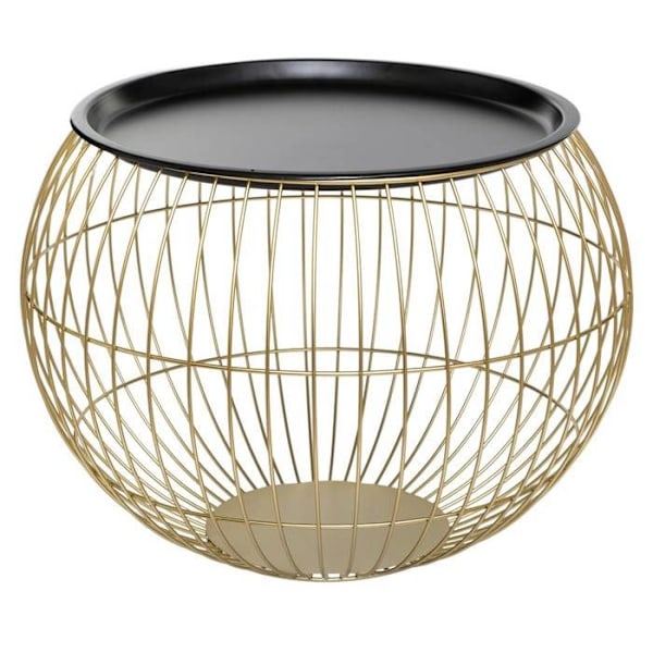 Bord - ATMOSPHERA - Alya - Metal - Rund - Sort Gylden