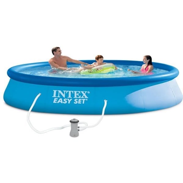 Fristående pool - PARIS PRIX - Easy Set - 396x84 cm - PVC & Polyeten - Patronfilter Blå