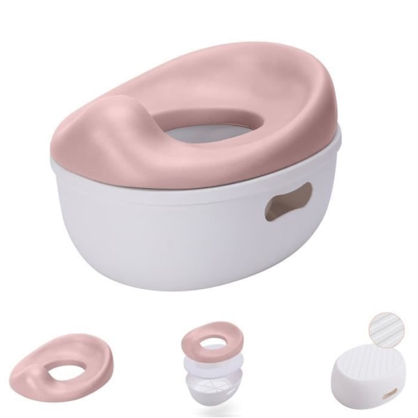 Kikkaboo Pot 3 i 1 Trio toalettstol, trappestol, skridsikker base [Rosa] Rosa