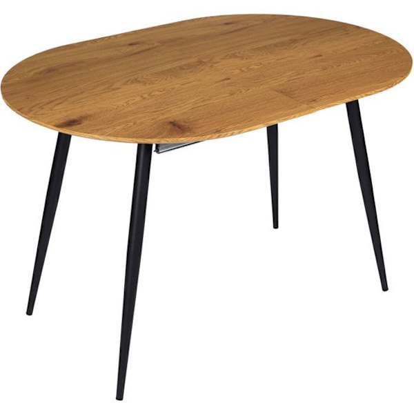 Laajennettava ruokapöytä 160cm - Paris Prix - Luonnollinen & Musta - 6 paikkaa - Puuta - Olennaisesti Natur & Svart