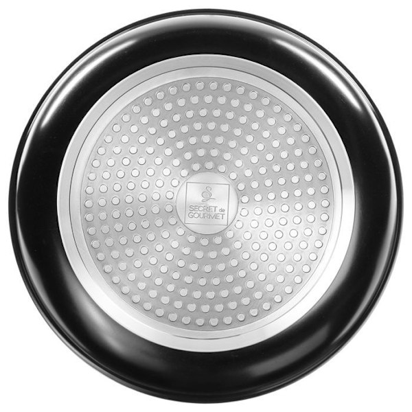 Pander - Ikke specificeret - Sæt af 2 - Ø24/28cm - Aftageligt håndtag - Aluminium med stenlook Svart