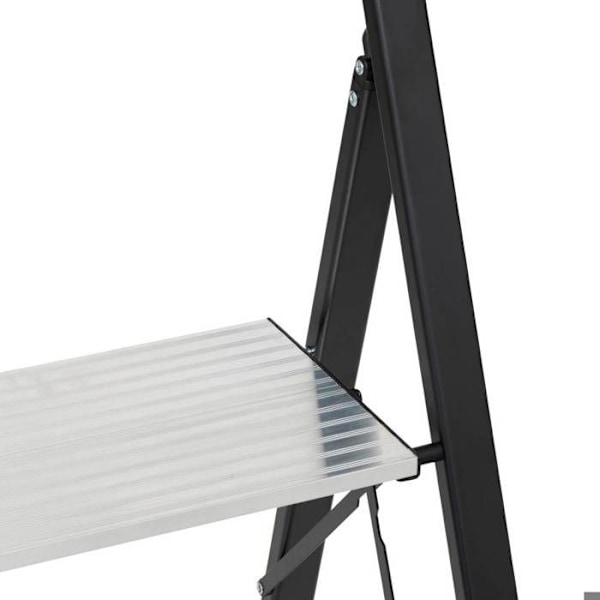 5five - grå aluminiumstrappe med 3 trin h105cm Grå
