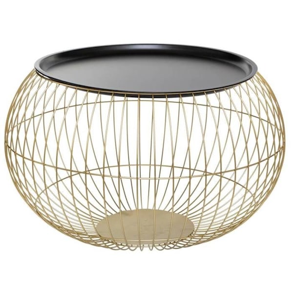Bord - ATMOSPHERA - Alya - Metal - Rund - Sort Gylden