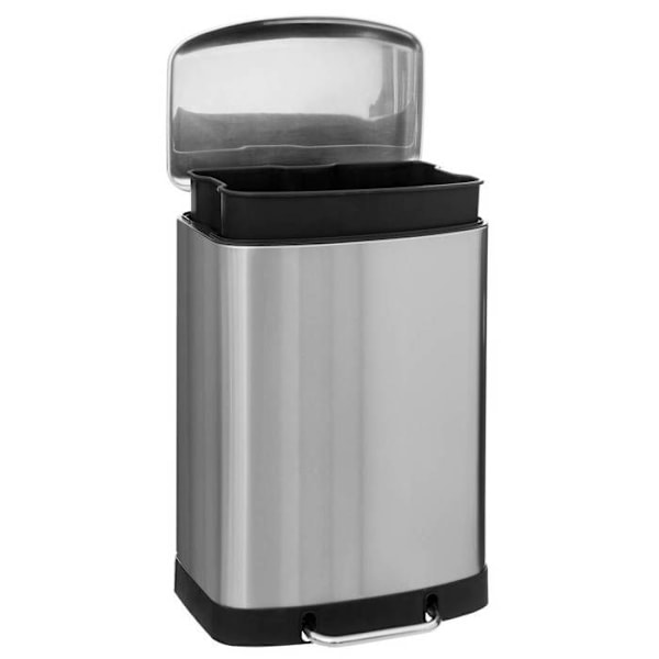 5five - metal pedal bin 50l "ariane" stainless steel Grå