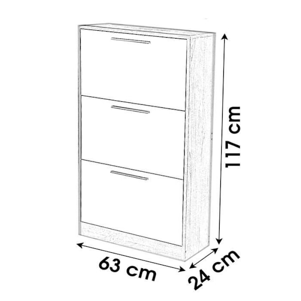 Designet skohylde i træ Pratik - B. 63 x H. 117 cm - Brun