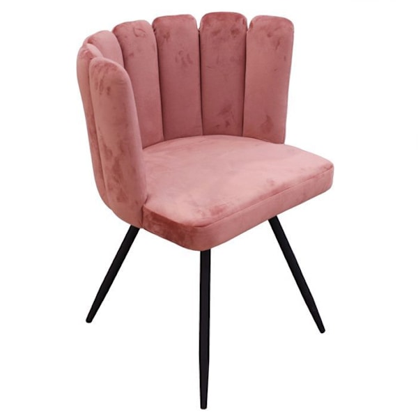 Stol - AC-DÉCO - Ariel - Velouröverdrag - Rosa - Kontemporär - Design - Metall Rosa