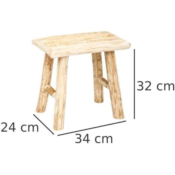 Atmosphera Pouf Tabouret - Stil Ren Natur - Färg Brutal Trä[446]