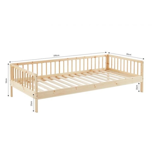 Säng Barn Cozy Nest Massiv Furu Beige 90x190 Laïba Kids Beige